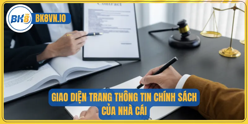 Miễn Trừ Trách Nhiệm 2 Giao diện trang thông tin chính sách của nhà cái